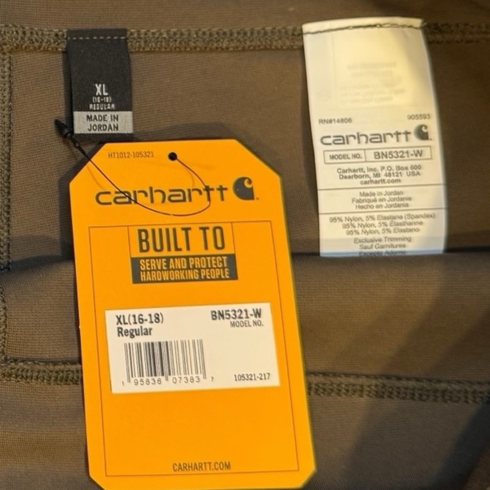 CARHARTT Force Fitted Lightweight Ankle Length Leggings Pockets NWT XL 16/18 - Picture 4 of 13